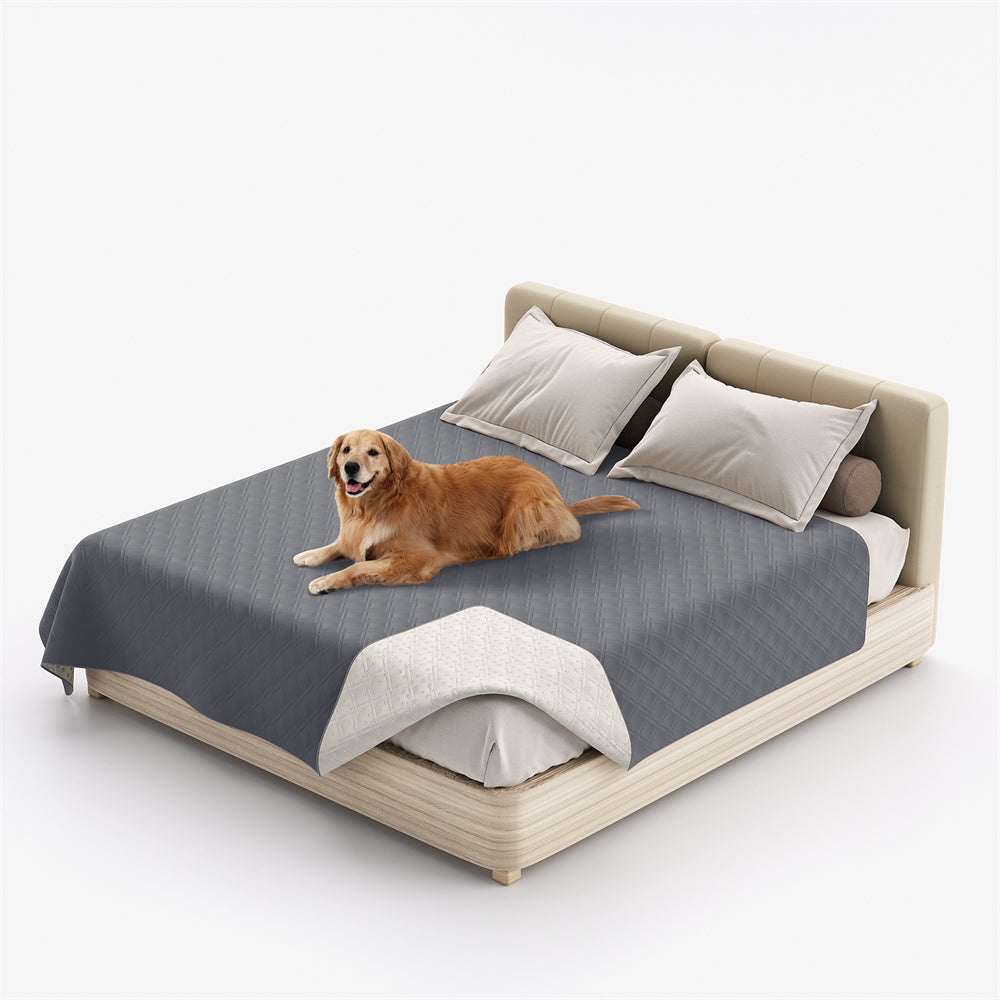 Grey waterproof pet bed and couch cover