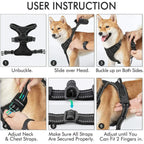 PawfectFriend Reflective Night Dog Harness & Leash Set – Vest Style Durable Nylon No-Pull Harness 