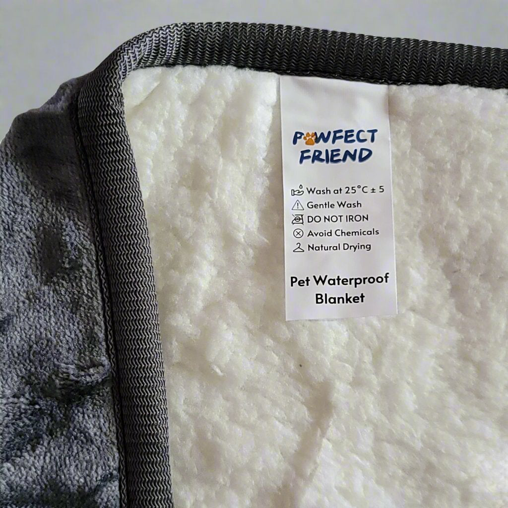 PawfectFriend Waterproof Reversible Dog Blanket Cozy Washable Pet Bed Cover for Home or Travel 