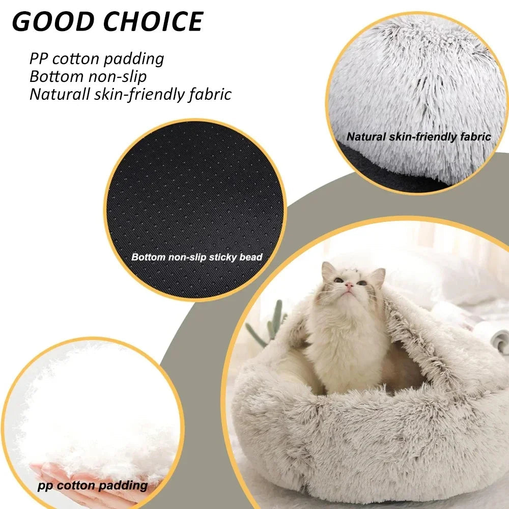 PawfectFriend Cozy Dog Cave Bed | Plush Cave Pet Bed for Small, Medium, and Large Dogs & Cats 