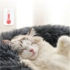 PawfectFriend Plush Donut Pet Bed – Fluffy Cushion for Dogs & Cats 