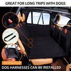 PawfectFriend Hard Bottom Car Back Seat Extender & Hammock for Dogs – 63x132cm Waterproof, Heavy-Duty Pet Seat Protector – Black 