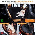 PawfectFriend Hard Bottom Car Back Seat Extender & Hammock for Dogs – 63x132cm Waterproof, Heavy-Duty Pet Seat Protector – Black 