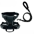 PawfectFriend Reflective Night Dog Harness & Leash Set – Vest Style Durable Nylon No-Pull Harness 