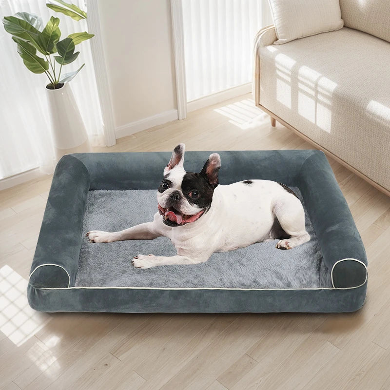 PawfectFriend Orthopedic Dog Bed 3-Side Comfort Bolster Padded Calming Mattress Bed with Removable Cover