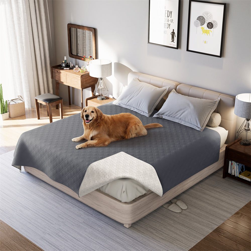 PawfectFriend Waterproof Dog Bed Cover & Pet Blanket Grey Washable Furniture Protector for Couch Sofa Bed Multiple Sizes 