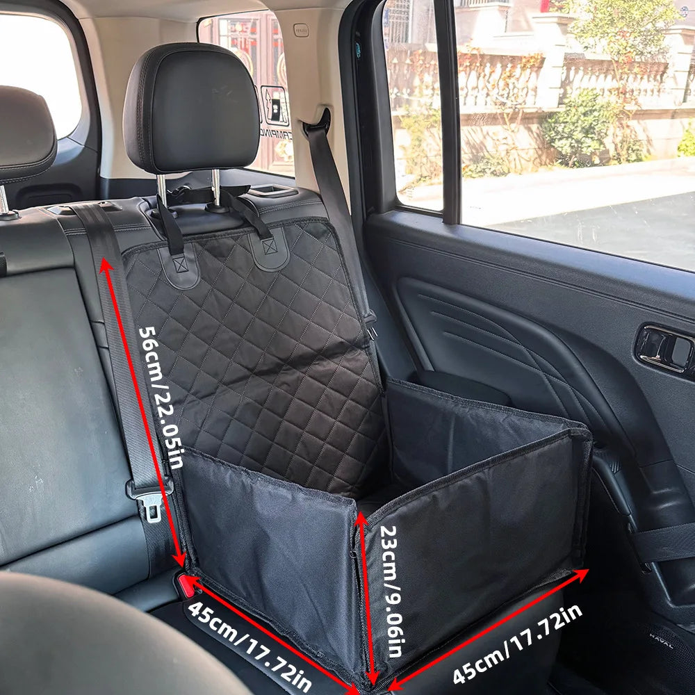 PawfectFriend Waterproof Pet Car Seat Cover – Folding Portable Rear Seat Protector for Dogs & Cats  Anti-Dirty, Scratchproof & Travel-Friendly Oxford Mat