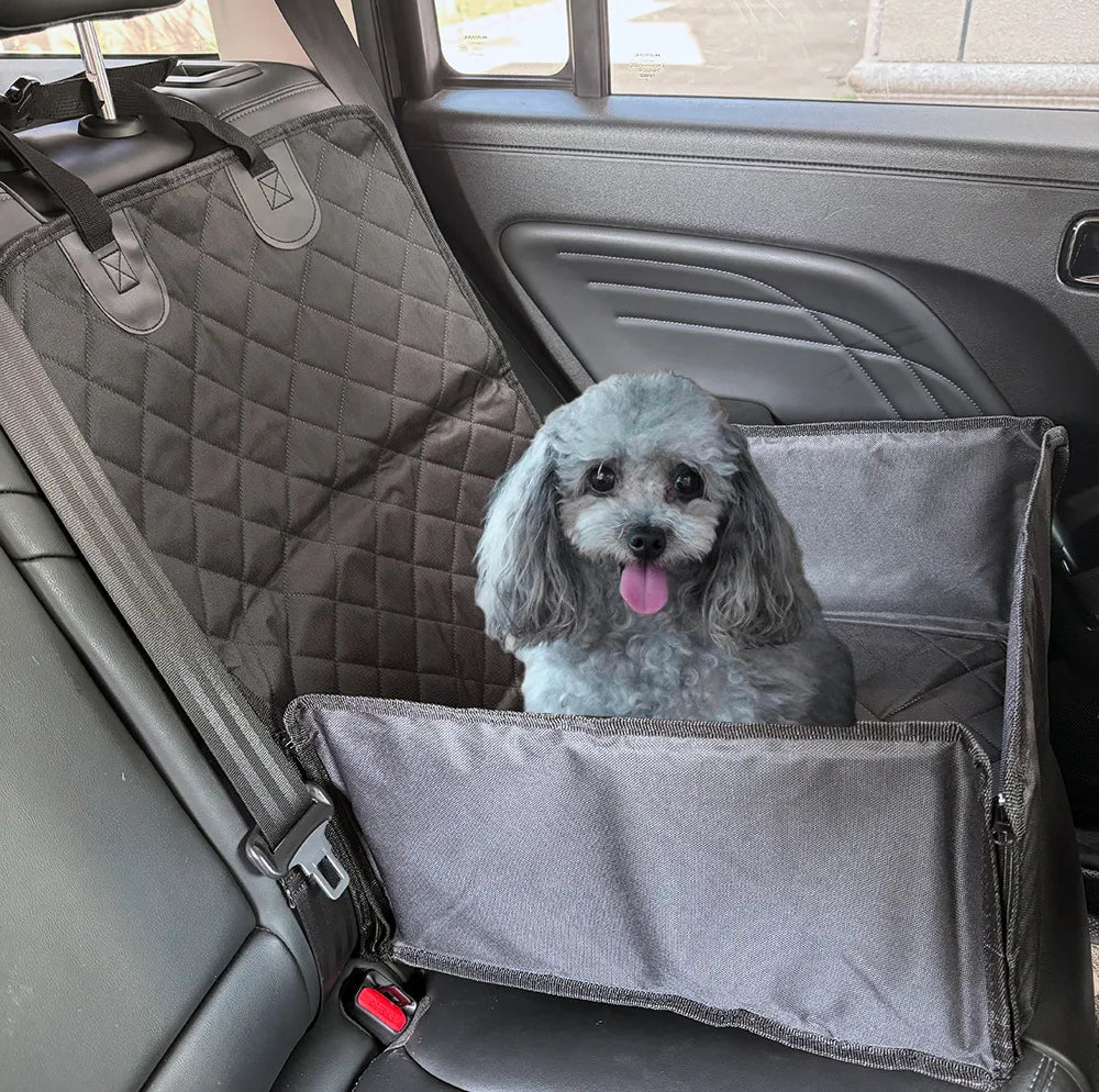 PawfectFriend Waterproof Pet Car Seat Cover – Folding Portable Rear Seat Protector for Dogs & Cats  Anti-Dirty, Scratchproof & Travel-Friendly Oxford Mat