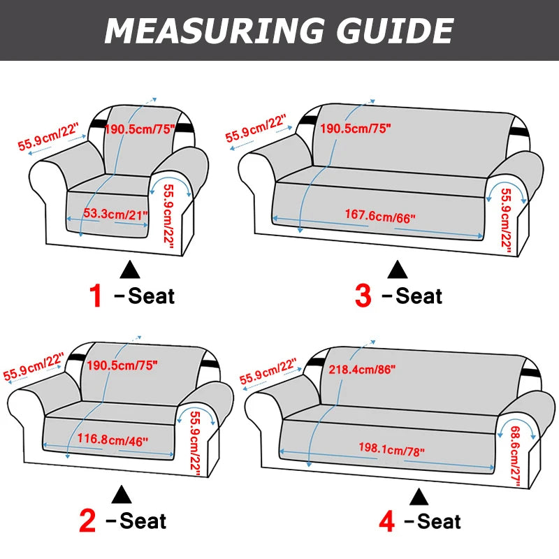 PawfectFriend Waterproof Slipcovers 1/2/3/4 Seater Non-Slip Washable Sofa Protector with Elastic Straps – Pet & Kid Friendly
