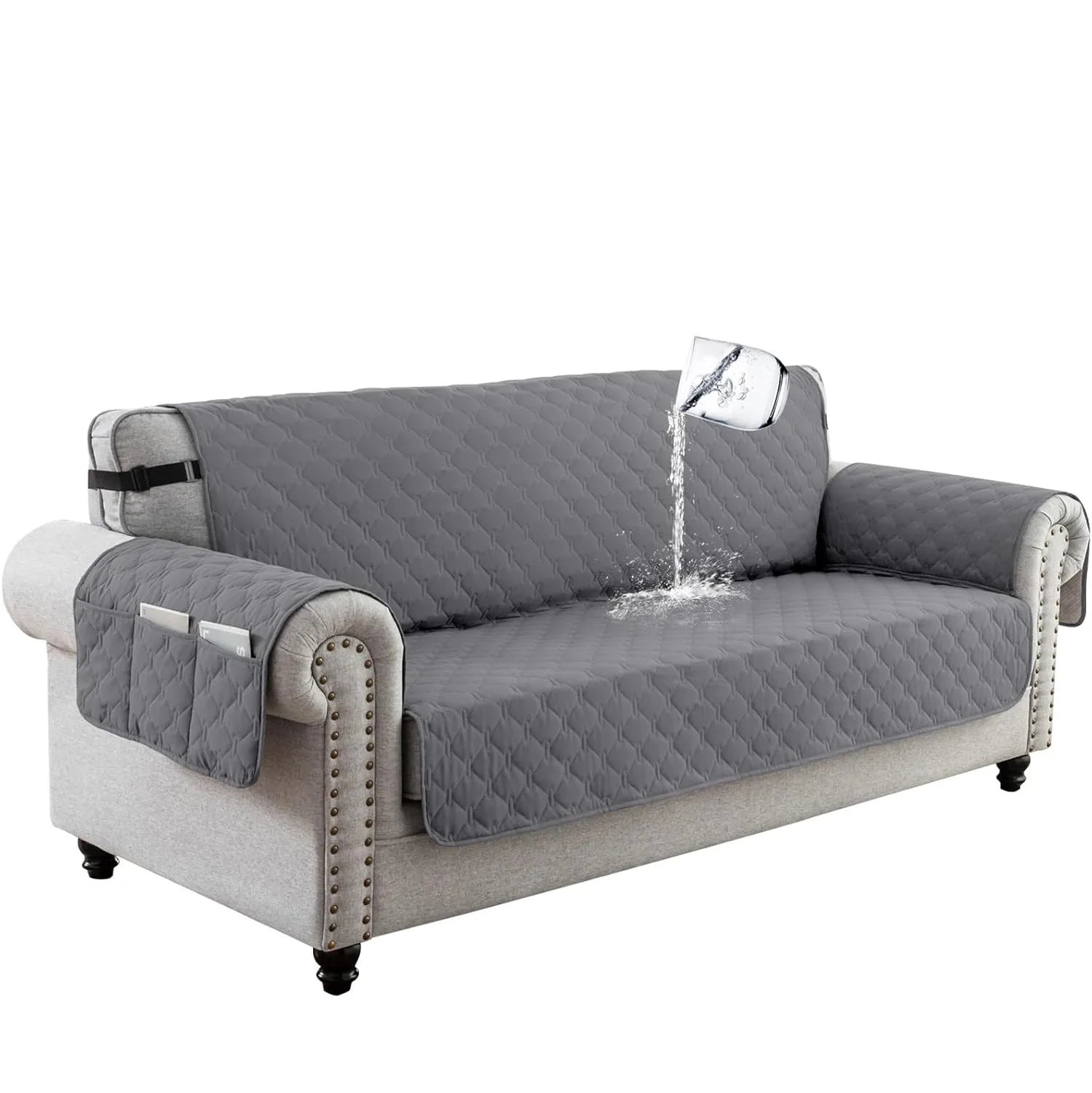 PawfectFriend Waterproof Slipcovers 1/2/3/4 Seater Non-Slip Washable Sofa Protector with Elastic Straps – Pet & Kid Friendly