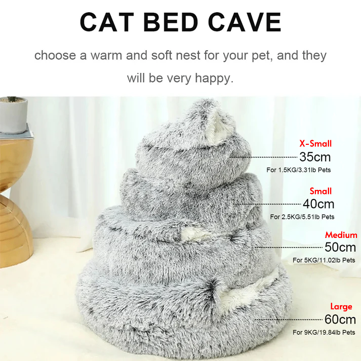 PawfectFriend Cozy Dog Cave Bed | Plush Cave Pet Bed for Small, Medium, and Large Dogs & Cats 