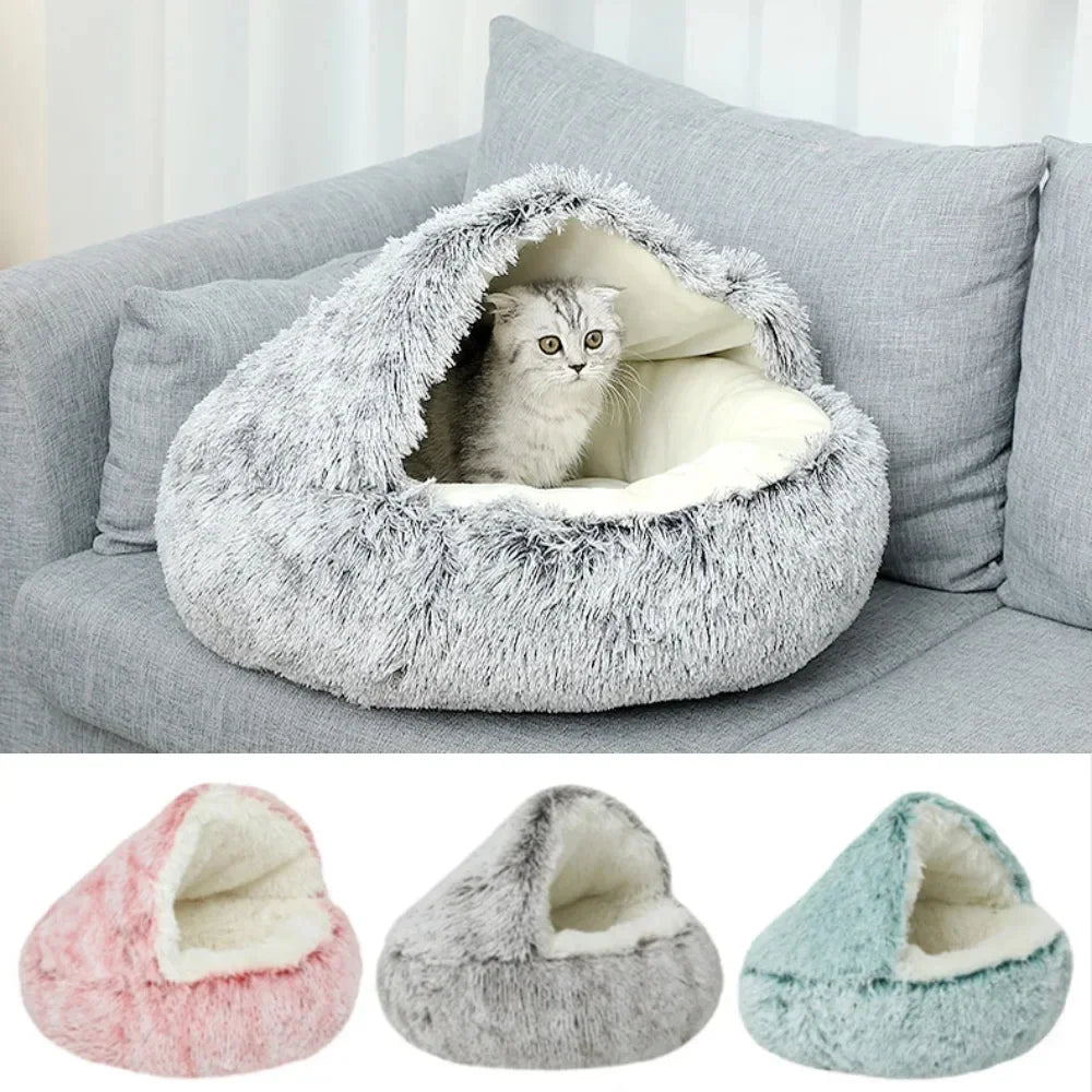 PawfectFriend Cozy Dog Cave Bed | Plush Cave Pet Bed for Small, Medium, and Large Dogs & Cats 