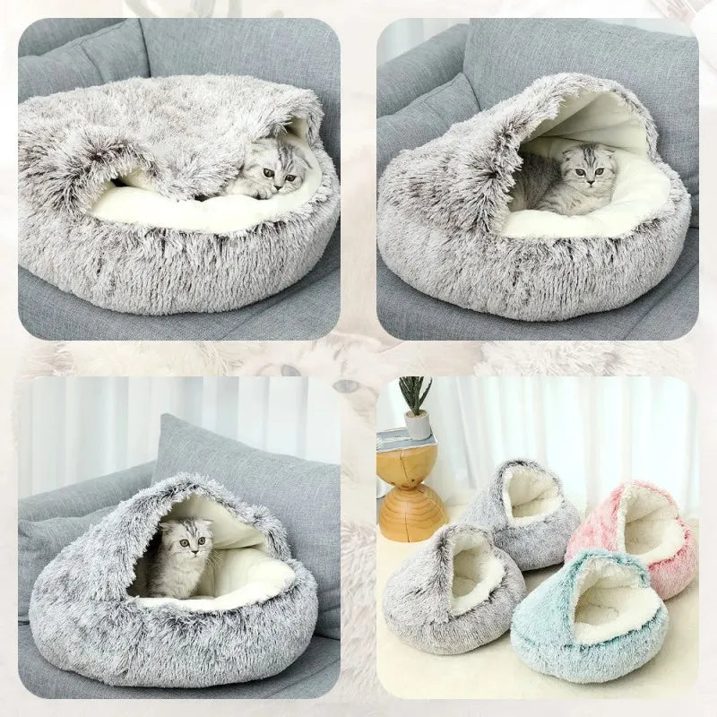 PawfectFriend Cozy Dog Cave Bed | Plush Cave Pet Bed for Small, Medium, and Large Dogs & Cats 
