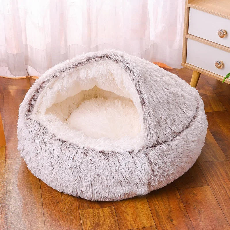 PawfectFriend Cozy Dog Cave Bed | Plush Cave Pet Bed for Small, Medium, and Large Dogs & Cats 