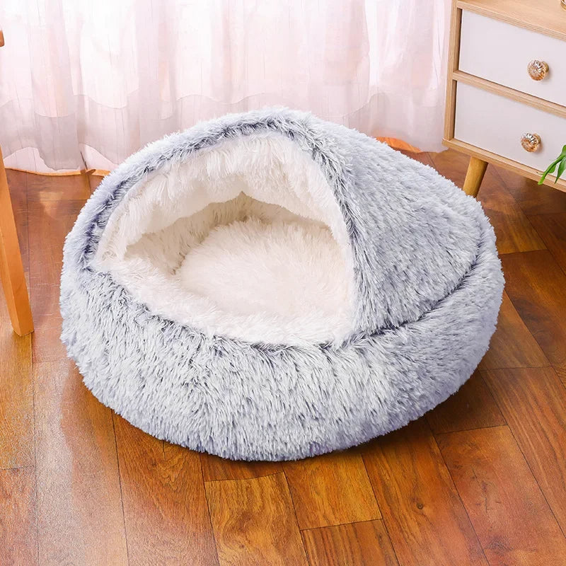 PawfectFriend Cozy Dog Cave Bed | Plush Cave Pet Bed for Small, Medium, and Large Dogs & Cats 