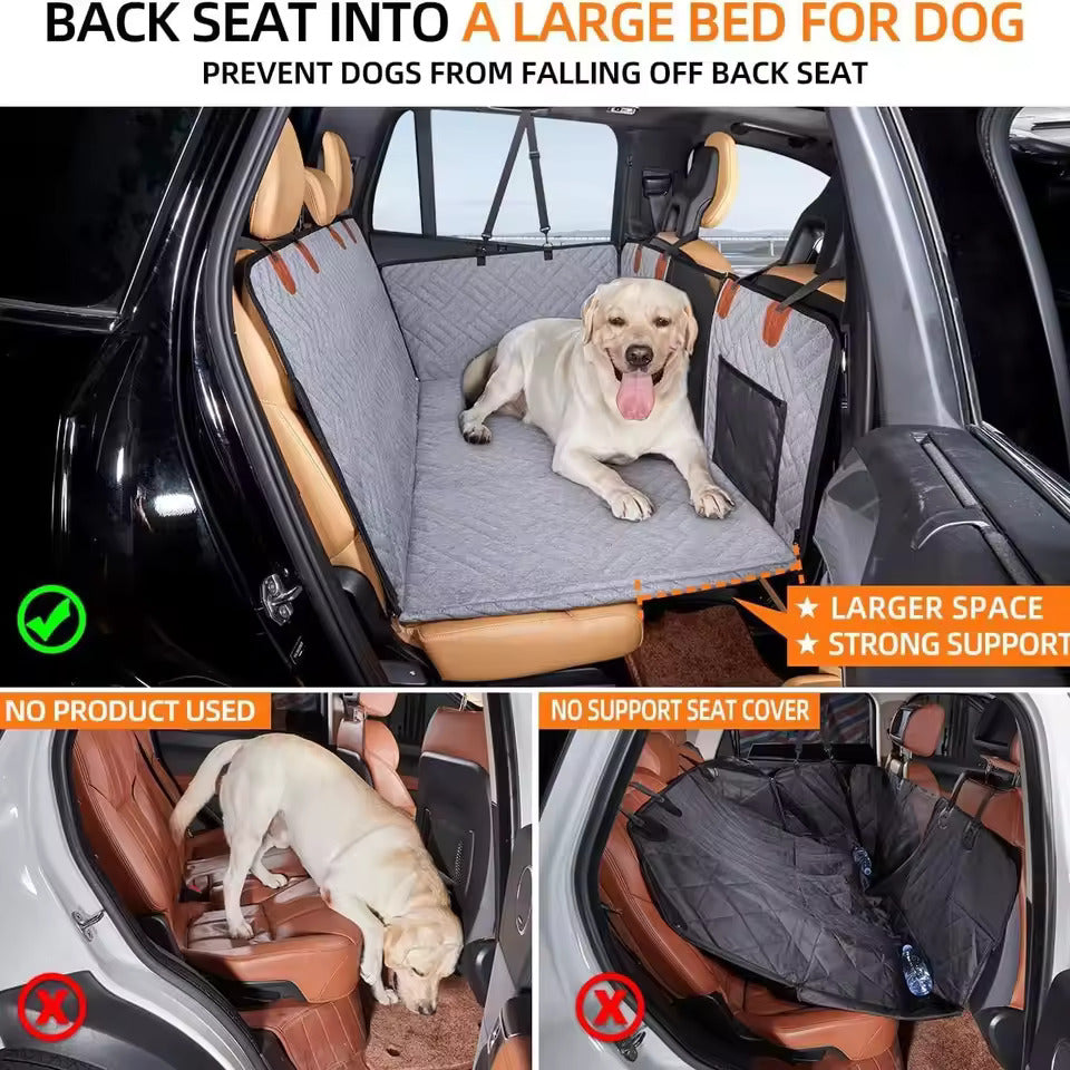 Hard Bottom Car Seat Extender Light Grey Hammock for Dogs Pawfectfriend Waterproof Pet cover