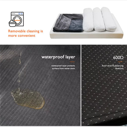 PawfectFriend Orthopedic Dog Bed 3-Side Comfort Bolster Padded Calming Mattress Bed with Removable Cover