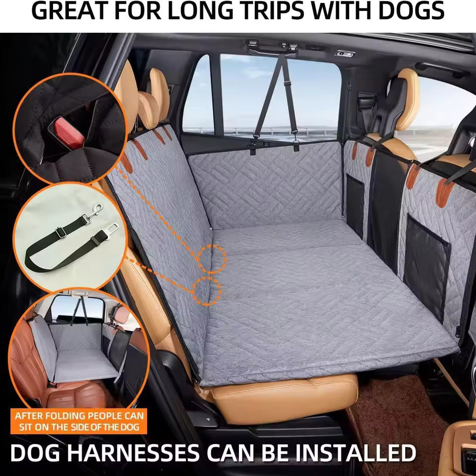 Hard Bottom Car Seat Extender Light Grey Hammock for Dogs Pawfectfriend Waterproof Pet cover